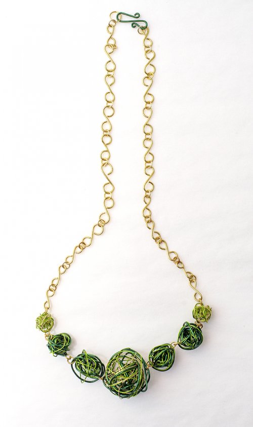 Nancy Chase's Color Inspiration - Canna Leaves - , Wire Jewelry Design, Design, wire ball necklace